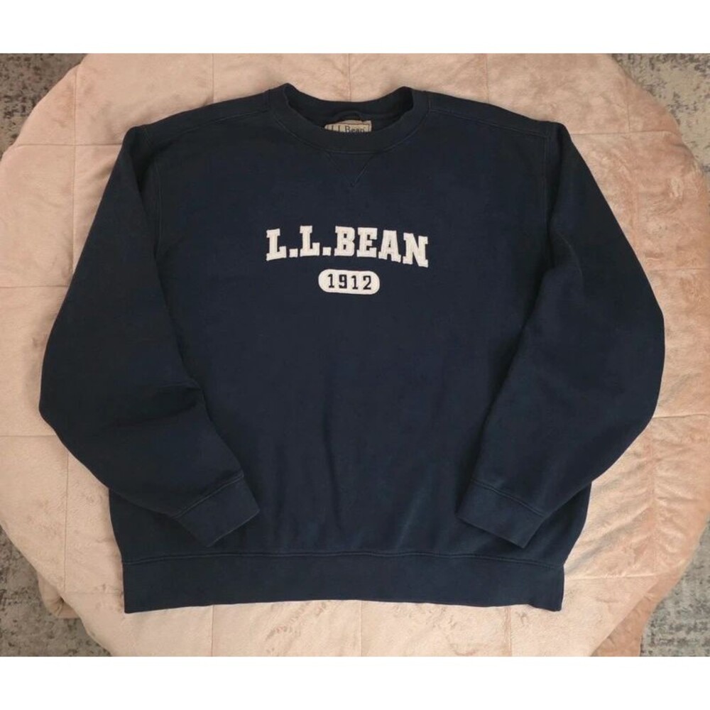 Vintage L.L.Bean 1912 Sweatshirt Men's XL Navy Blue Spellout Crewneck